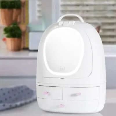 Rangement cosmétique USB avec miroir de maquillage LED Les Visionnaires