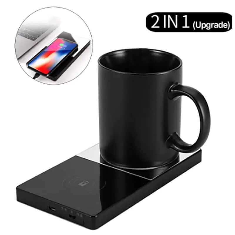 Chauffe-Tasse et Chargeur Sans Fil 2-en-1 – Pratique et Innovant Les Visionnaires