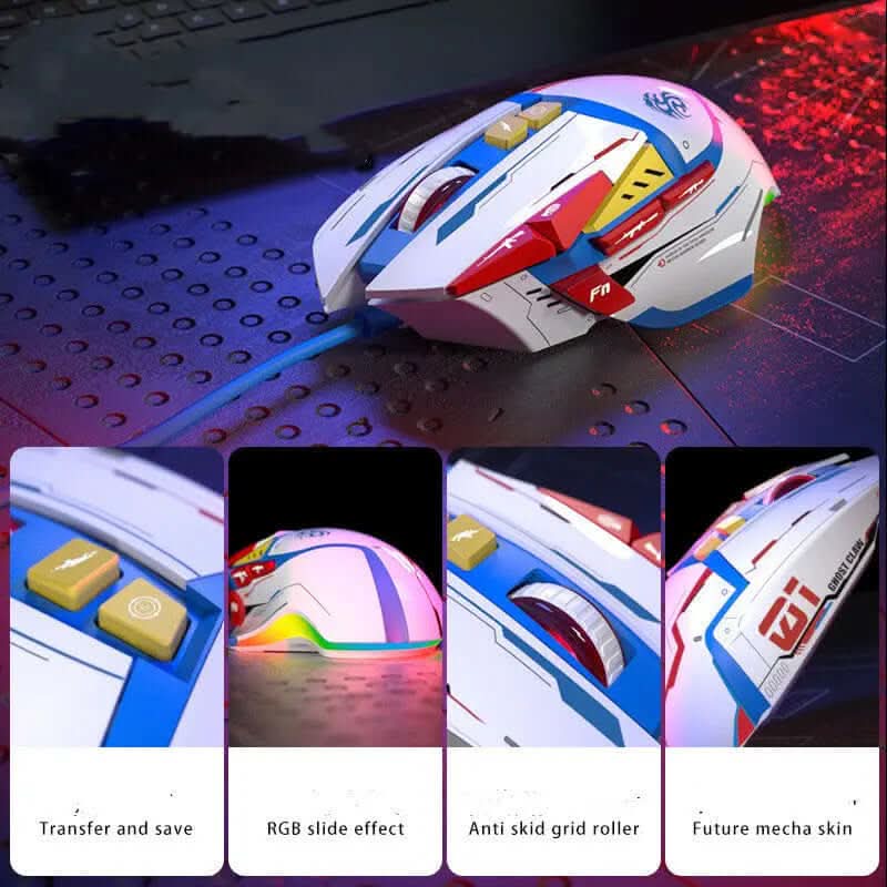 Souris filaire de bureau à pression automatique Les Visionnaires