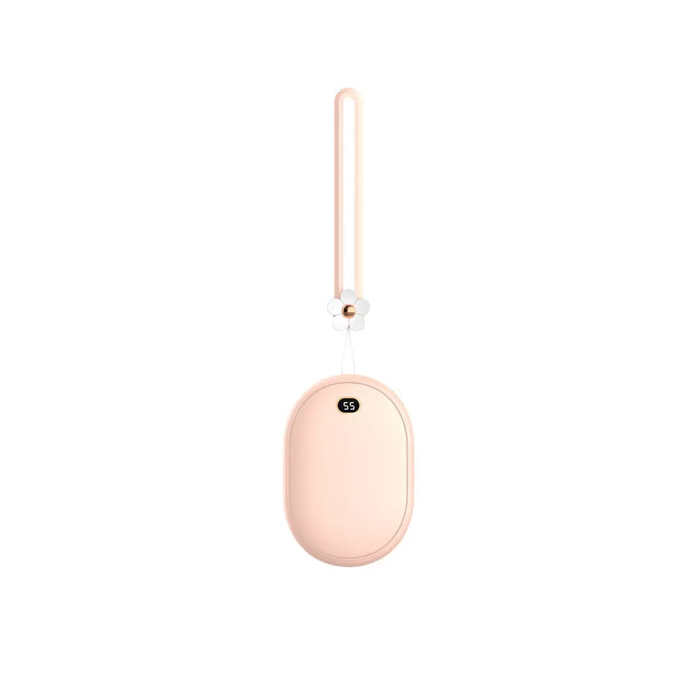 Batterie externe ultra compacte rose avec bracelet et indicateur de charge numérique