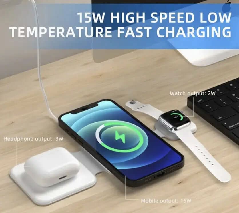 Chargeur sans fil pliable 3 en 1 Les Visionnaires