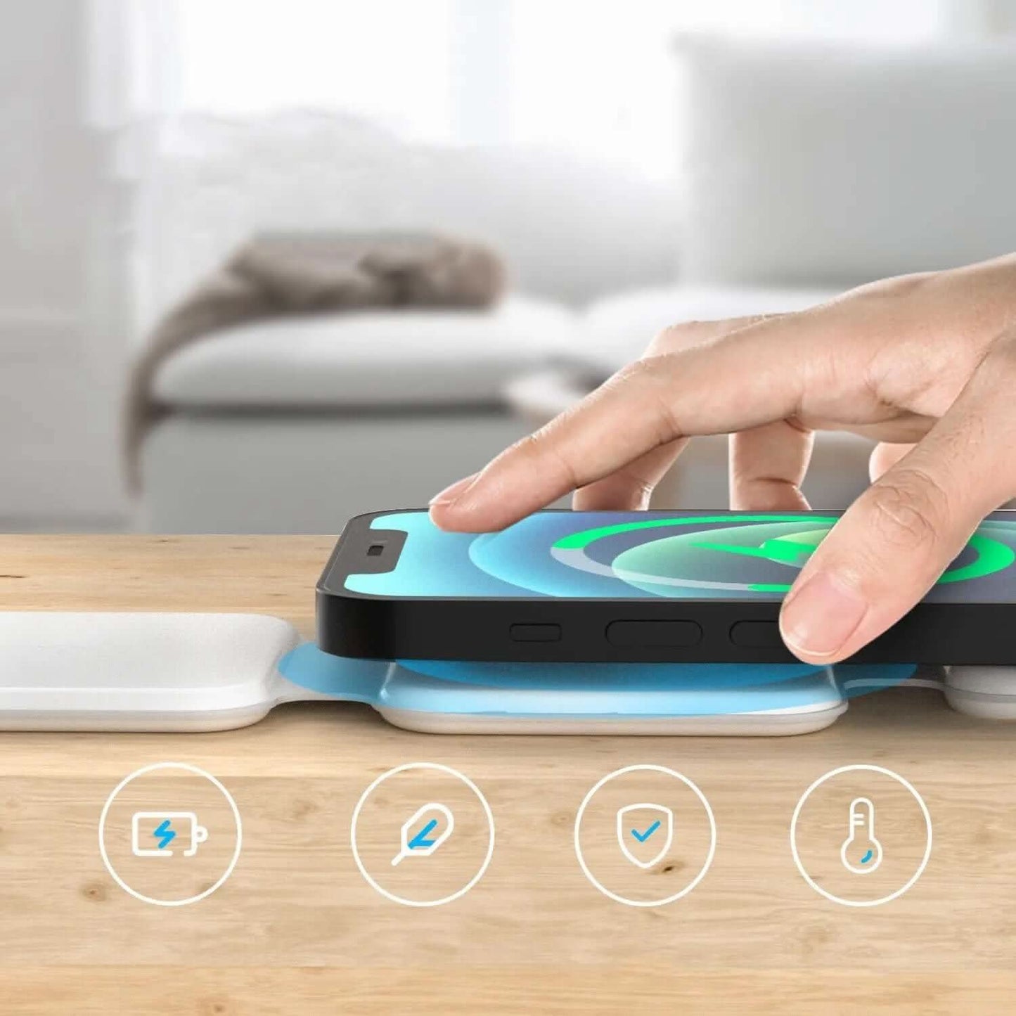 Chargeur sans fil pliable 3 en 1 Les Visionnaires