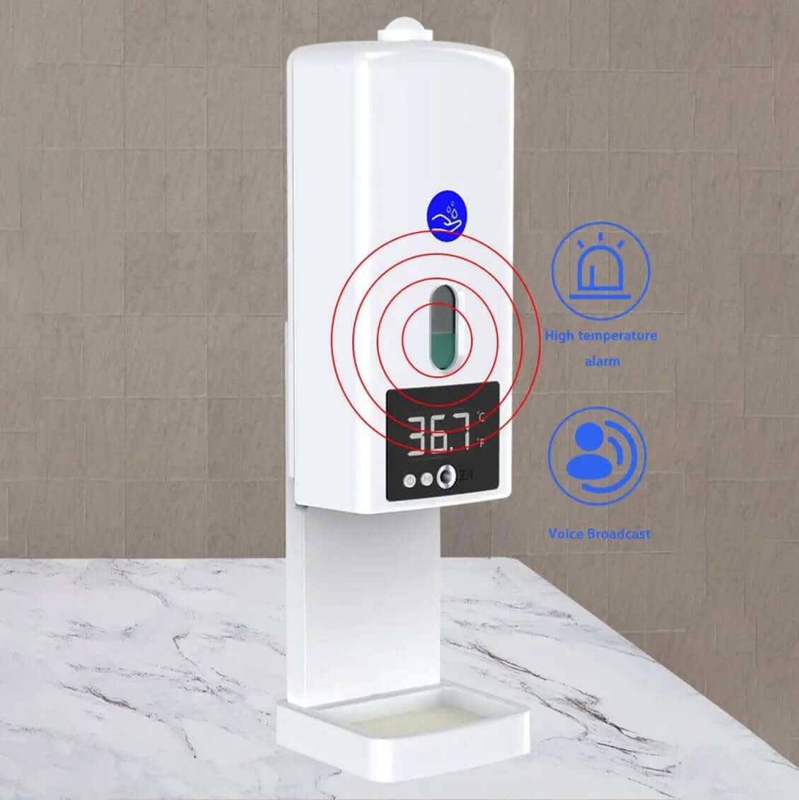Distributeur de savon avec mesure de température, automatique Les Visionnaires