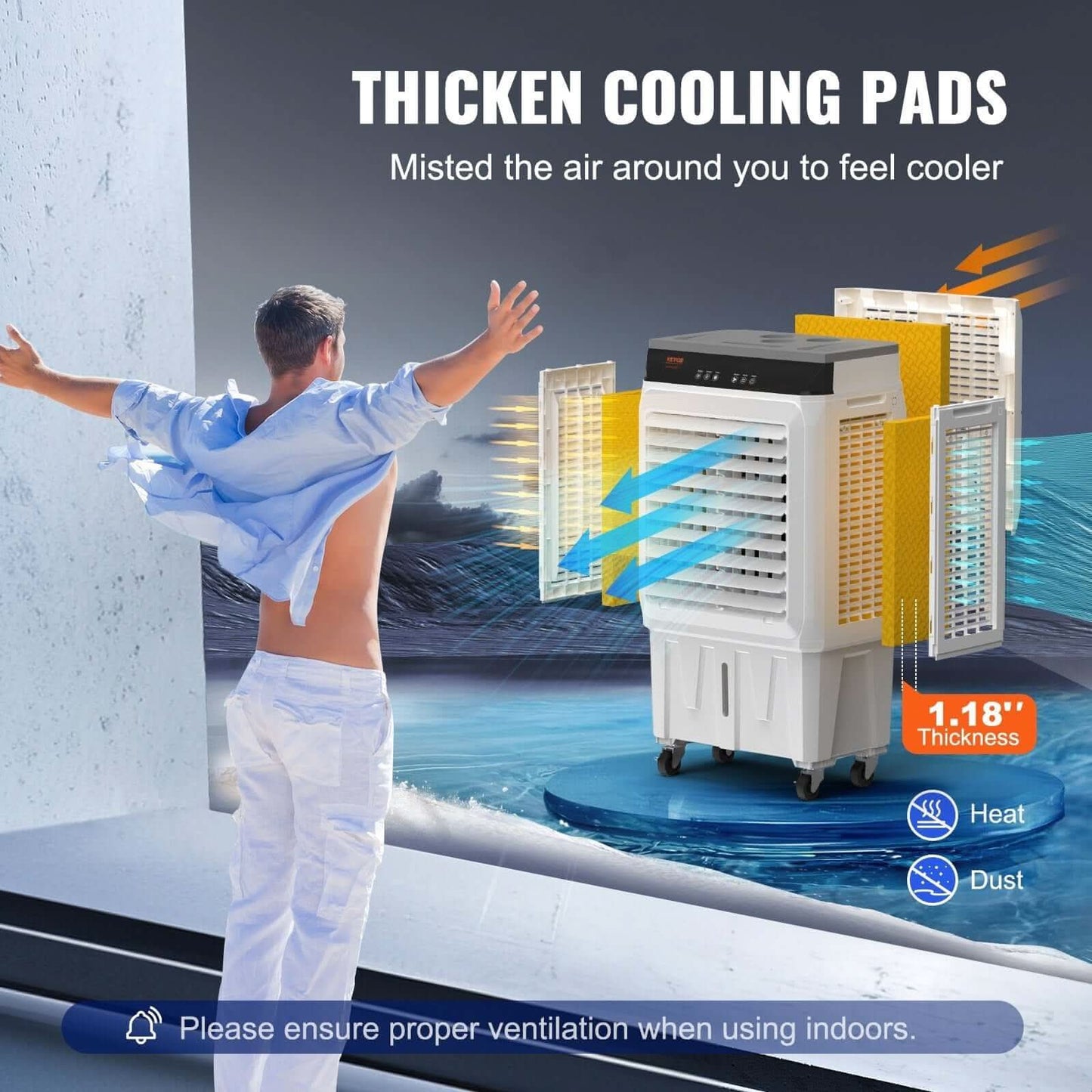 Refroidisseur d'air évaporatif VEVOR 2100 CFM - XLL-Gadgets