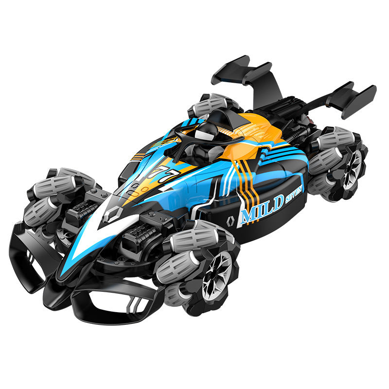 Voiture télécommandée F1 – spray arrière, drift 360°, contrôle gestuel, LED, rechargeable