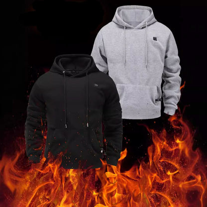 Sweat à capuche chauffant homme – USB, intérieur brossé, chaleur douce