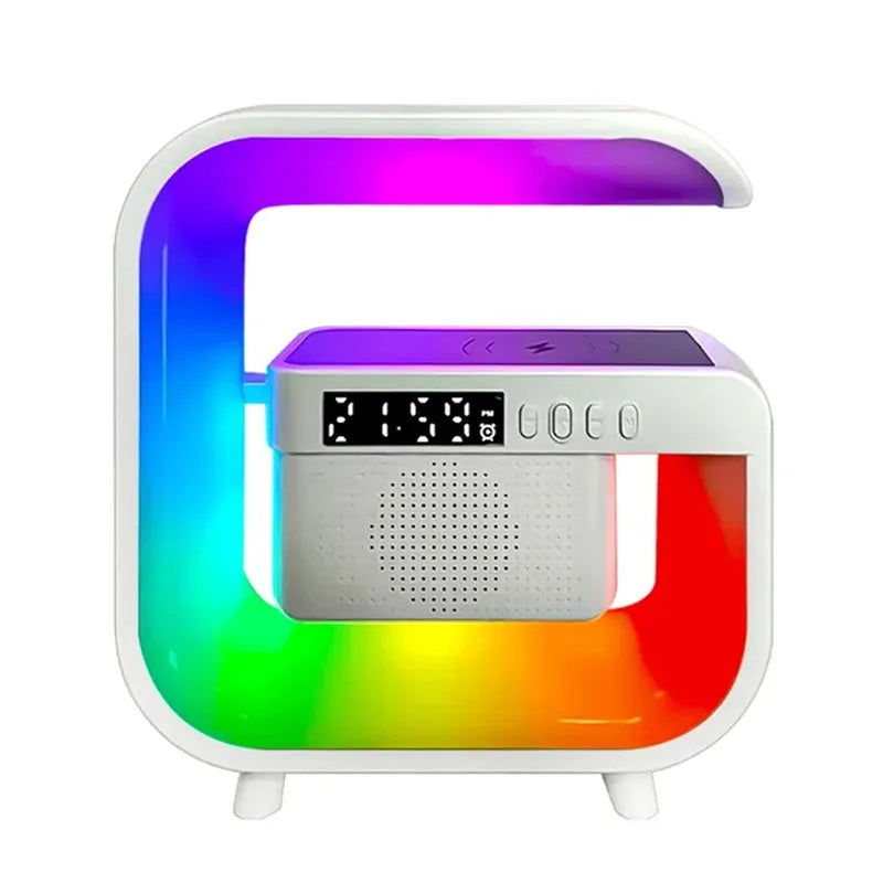 Enceinte Bluetooth BT-3401 – lumière d’ambiance, chargeur sans fil et horloge digitale