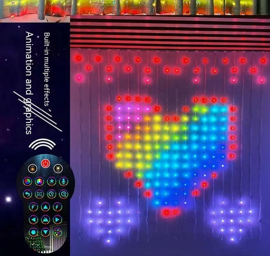 Rideau lumineux de Noël LED – fil gainé caoutchouc, décoration festive