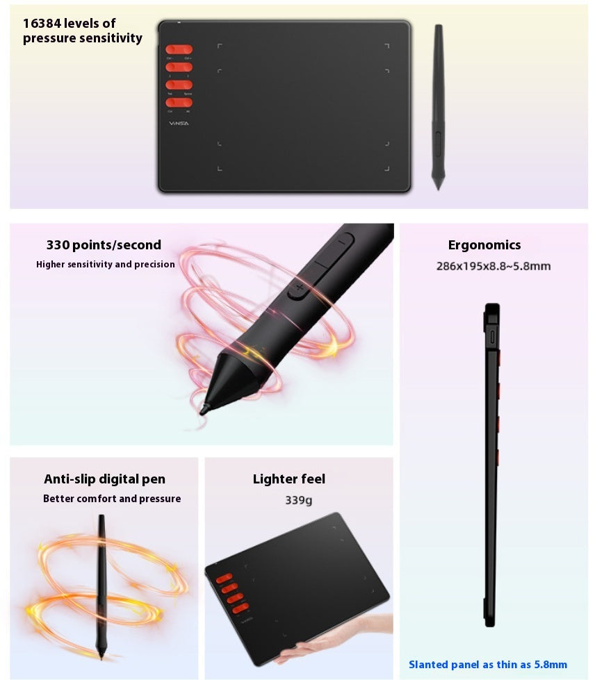 Wencai Drawing Board 16384 Level T505Pro Graphics Tablet