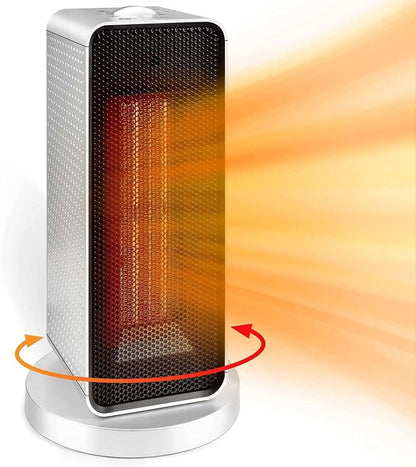 Chauffage vertical oscillant – 1200W, bouton mécanique, lumière intégrée, 3 vitesses