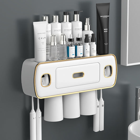 Wall-mounted Punch-free Multi-functional Toothbrush Rack