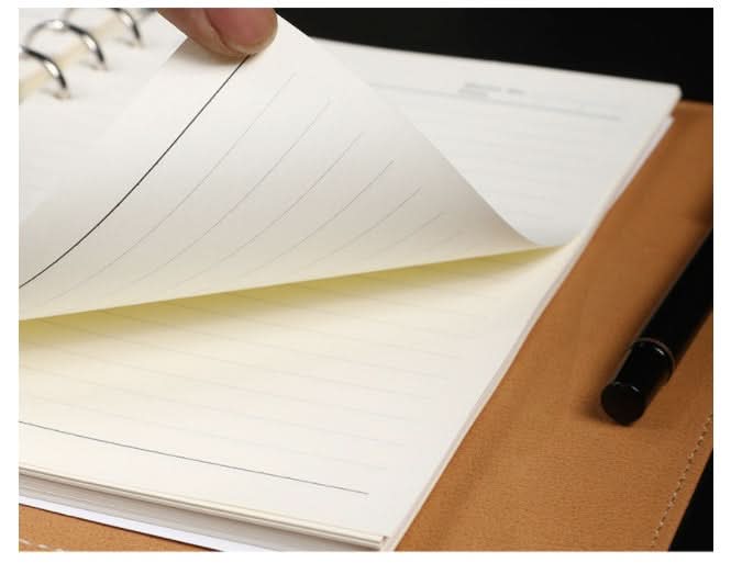 Carnet A5 cuir à boucle – recharge 6 anneaux, fermeture magnétique