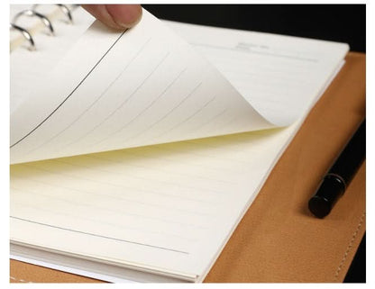 Carnet A5 cuir à boucle – recharge 6 anneaux, fermeture magnétique