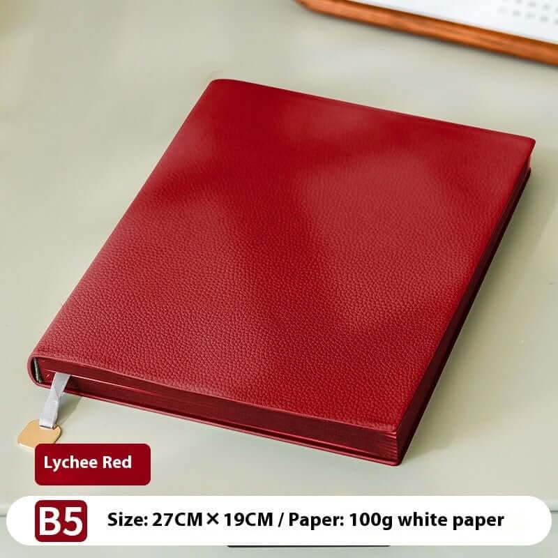 Lychee pattern soft leather cover notebook