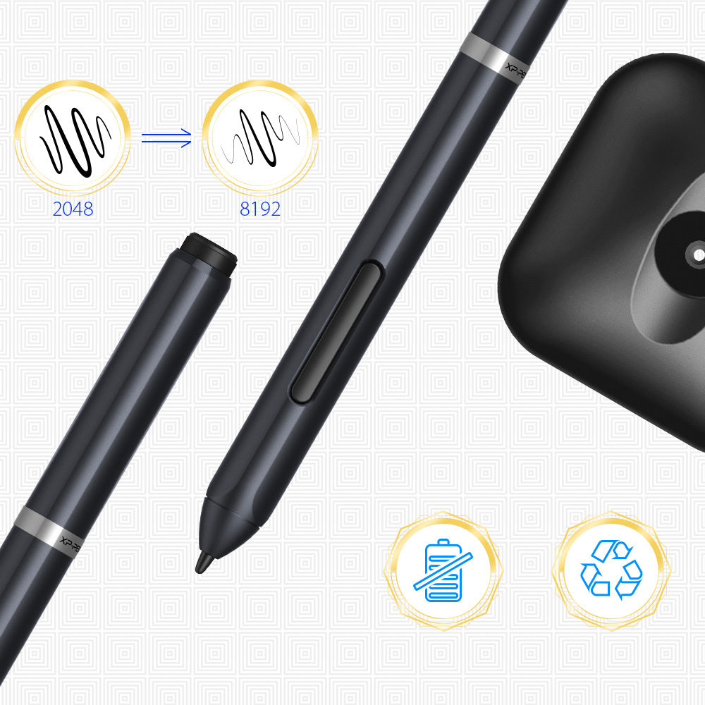 Tablette de dessin électronique XP-PEN – surface active 12 pouces, stylet sans pile, connectivité USB