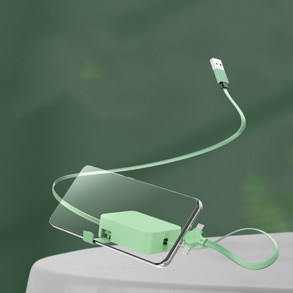 Compact multi-connector retractable USB cable