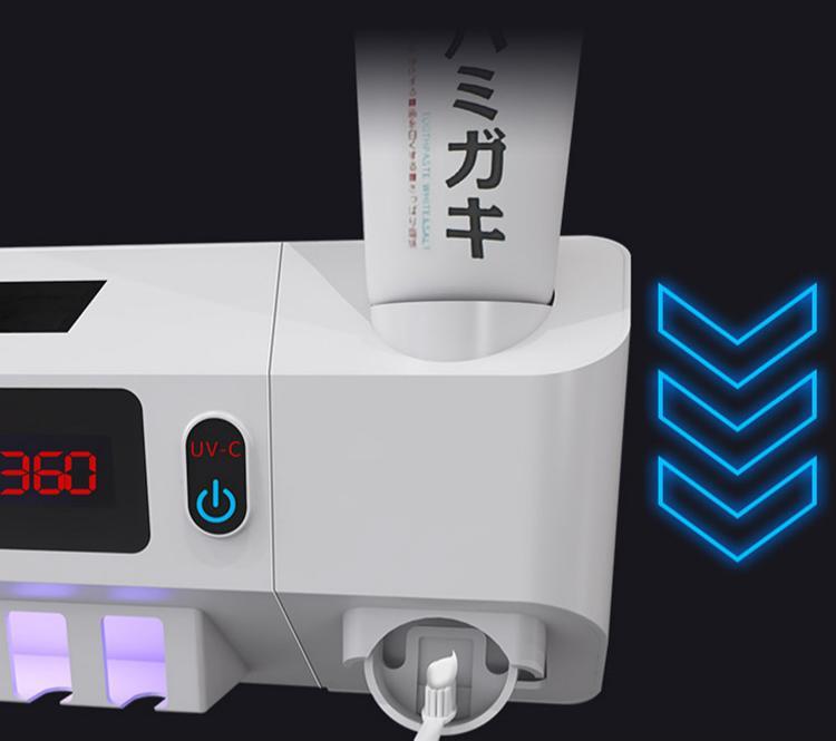 Stérilisateur de brosses à dents intelligent UV – support mural salle de bain, rangement hygiénique