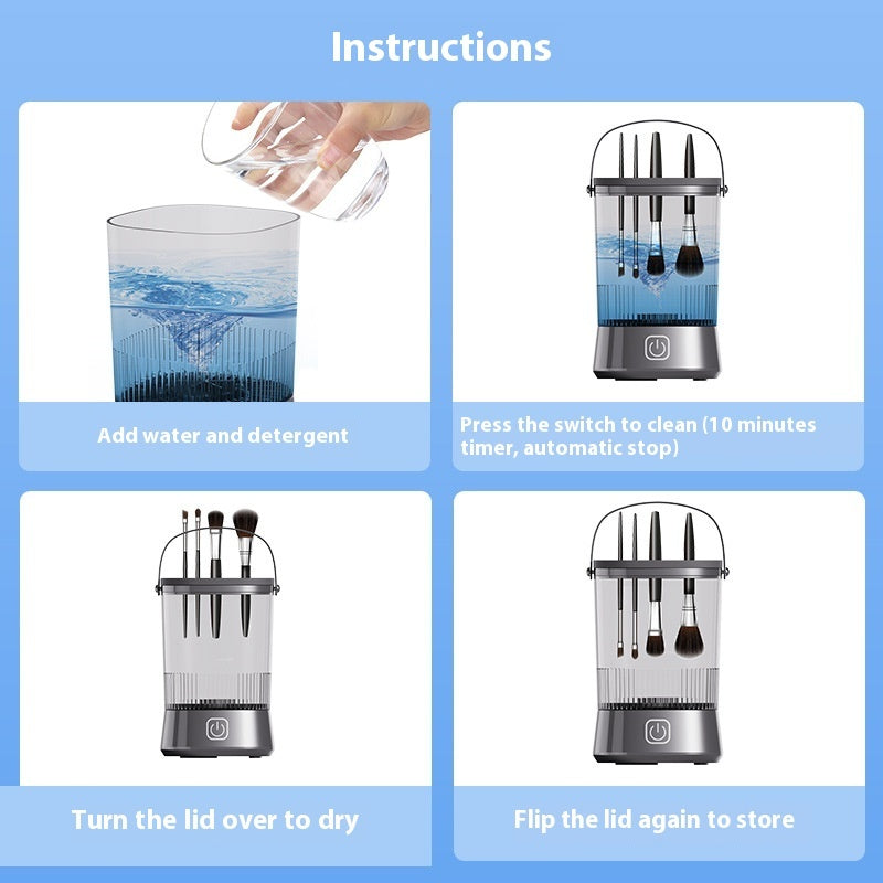 Nettoyeur électrique pinceaux maquillage – lavage et séchage automatique, multifonction