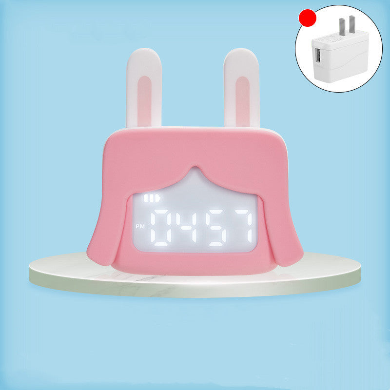 Réveil enfant silencieux – Design mignon, silicone doux, idéal pour chambre et bureau