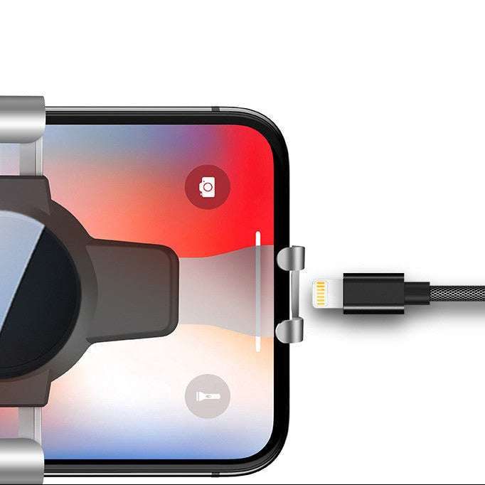 Support téléphone voiture S4 – fixation rétroviseur, gravité ABS, port de climatisation