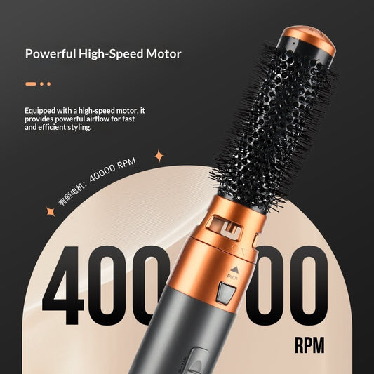Styler cheveux 5-en-1 – brosse soufflante multifonction et fer à boucler automatique
