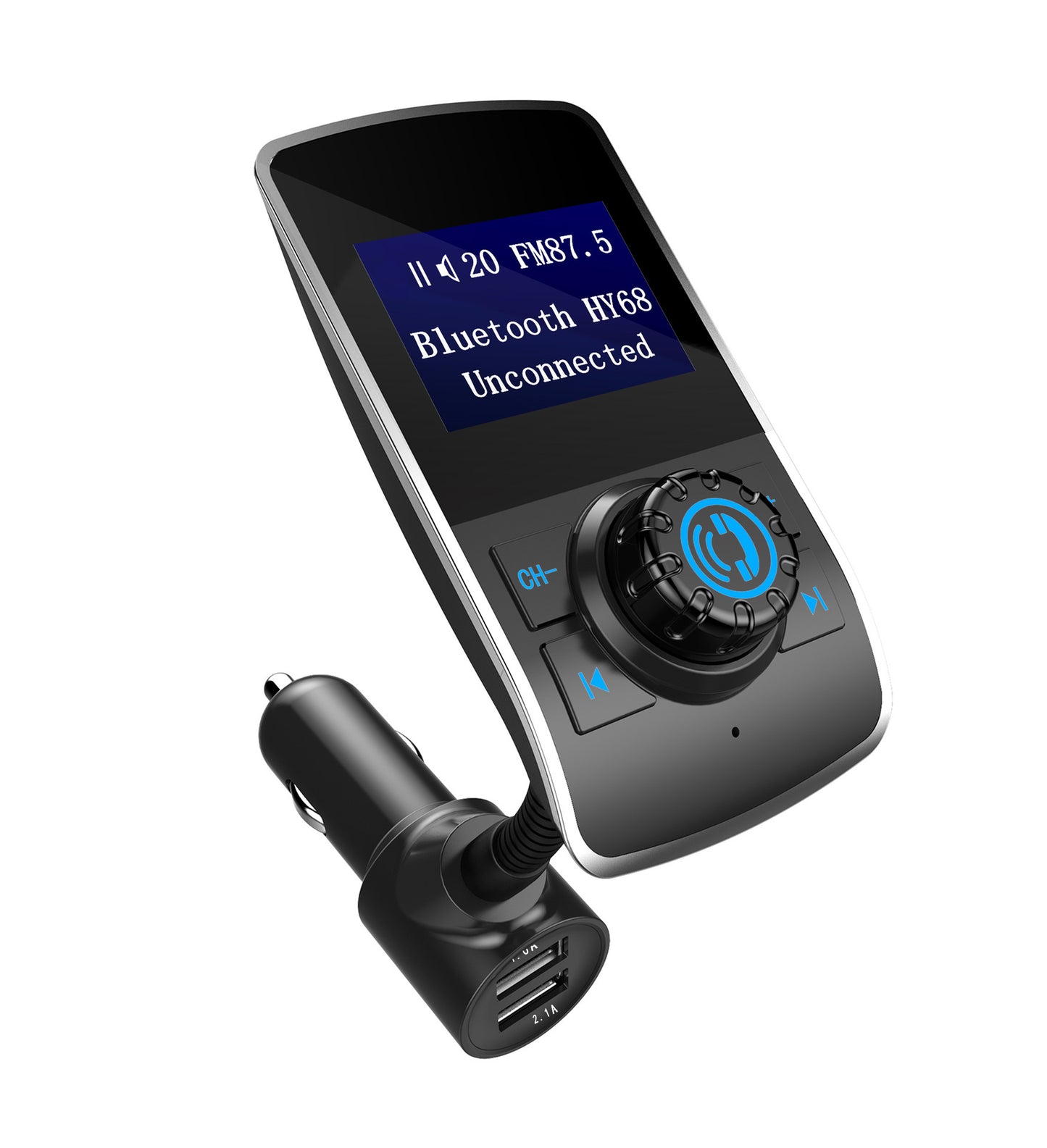 Transmetteur FM Bluetooth voiture – Lecteur MP3, carte TF, USB, appels mains libres