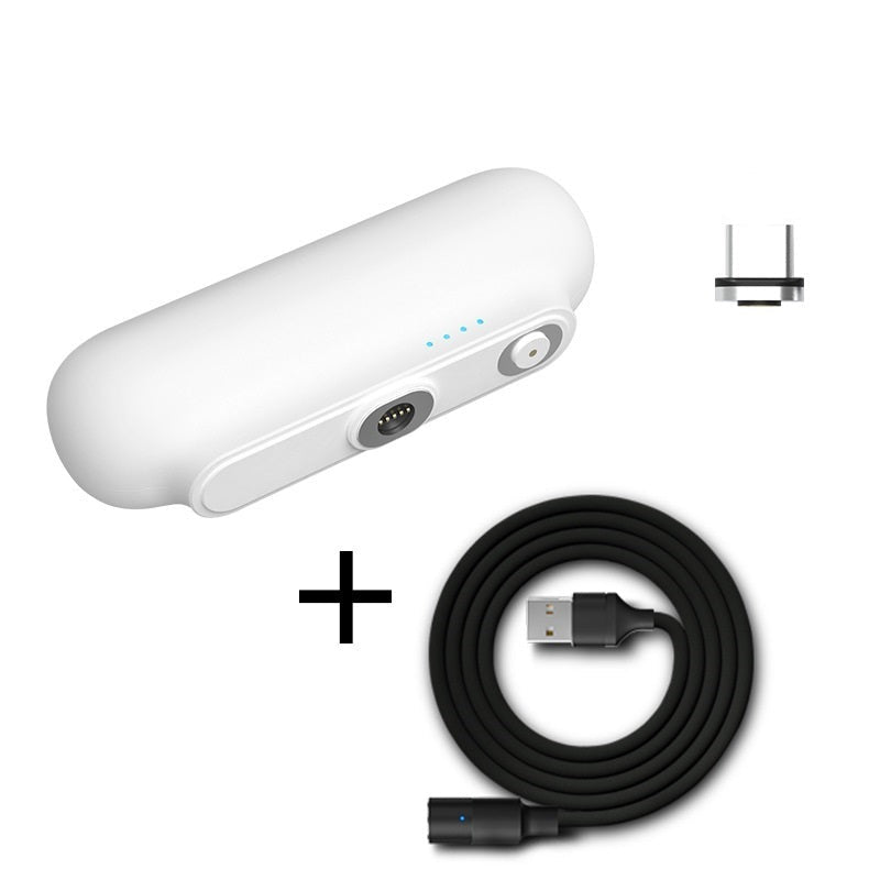 Batterie capsule magnétique portable – 2600 mAh, 3-en-1, USB-C / Micro / iPhone, personnalisable
