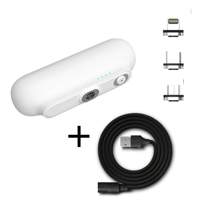 Batterie capsule magnétique portable – 2600 mAh, 3-en-1, USB-C / Micro / iPhone, personnalisable