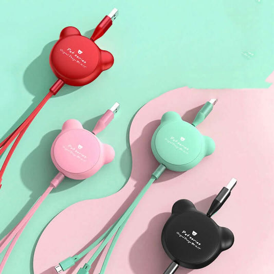 Telescopic Data Cables, Cute Bear
