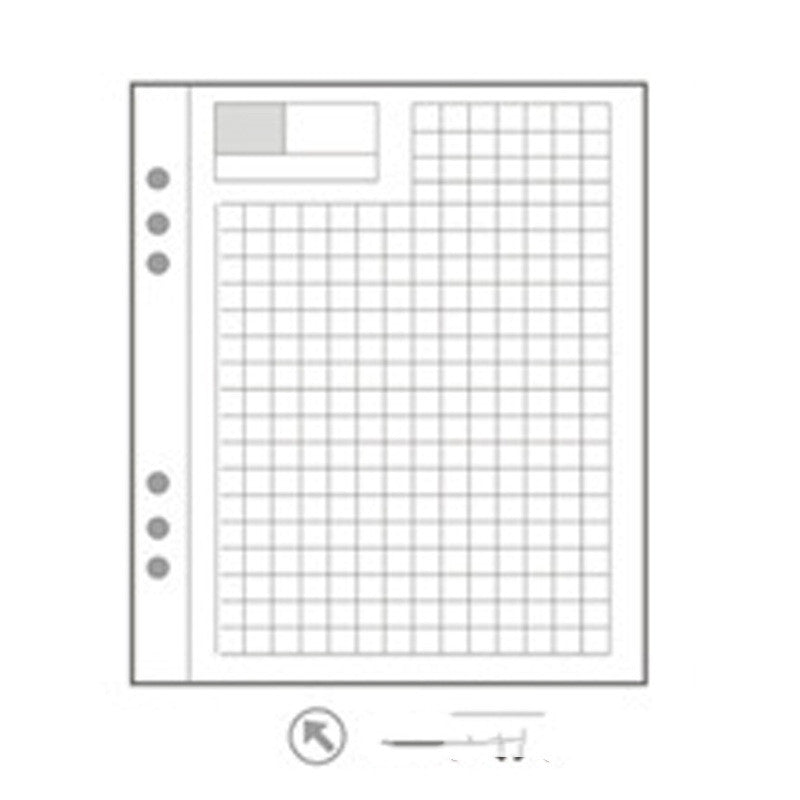 Carnet Monochrome – recharge universelle 6 trous, cahier étudiant à feuilles mobiles