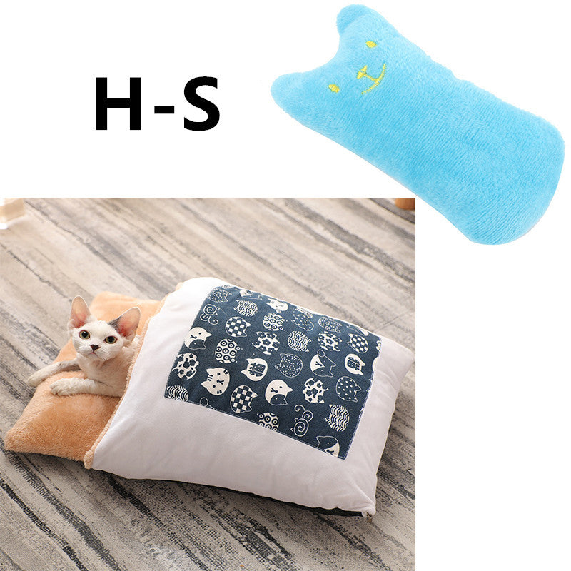 Maison de toilette hivernale pour chat – fermée, chaude, démontable et lavable, coussin intégré