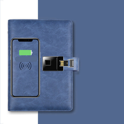 Carnet multifonction A5 – rechargeable avec verrouillage par empreinte digitale