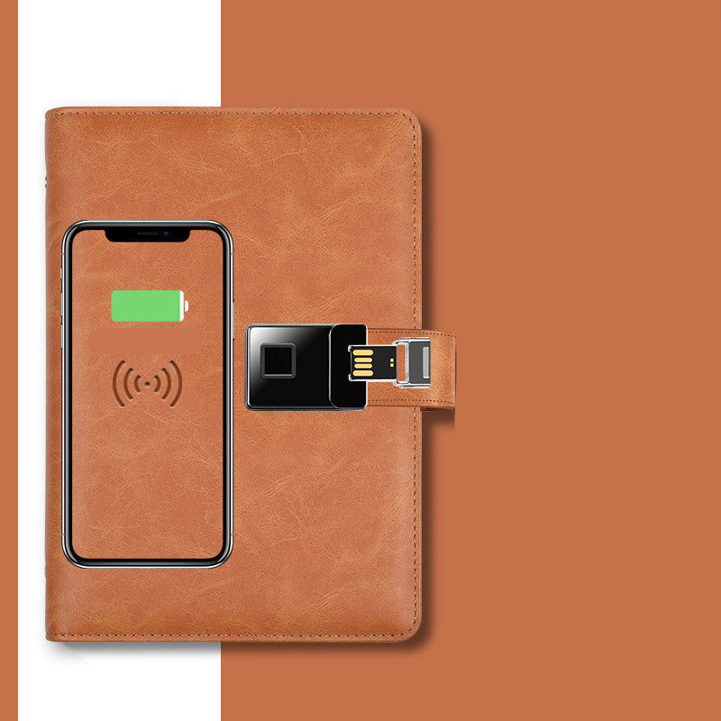 Carnet multifonction A5 – rechargeable avec verrouillage par empreinte digitale