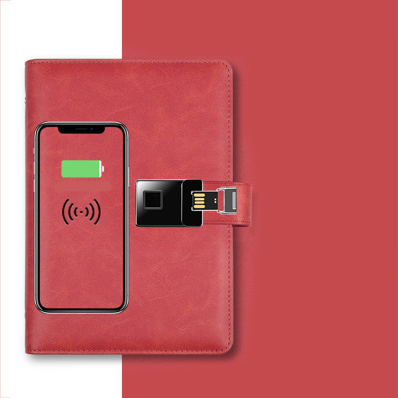 Carnet multifonction A5 – rechargeable avec verrouillage par empreinte digitale