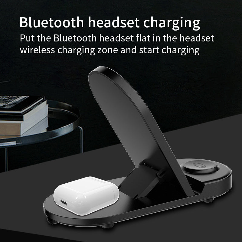 15W Fast Charge Wireless Charger Mobile Phone Watch Headset Three In One Vertical Foldable