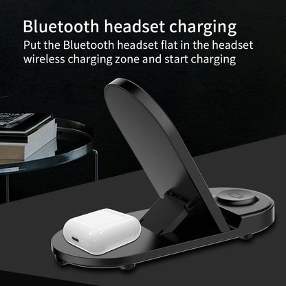 15W Fast Charge Wireless Charger Mobile Phone Watch Headset Three In One Vertical Foldable
