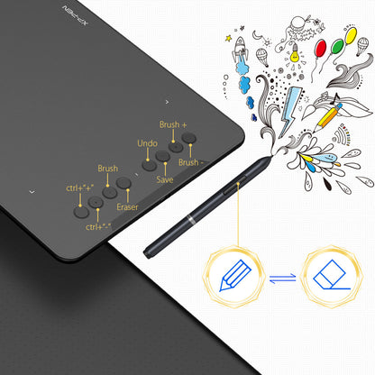 Tablette de dessin électronique XP-PEN – surface active 12 pouces, stylet sans pile, connectivité USB