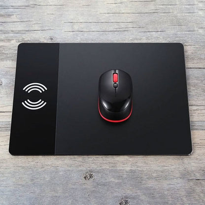Tapis de souris en aluminium avec chargeur sans fil