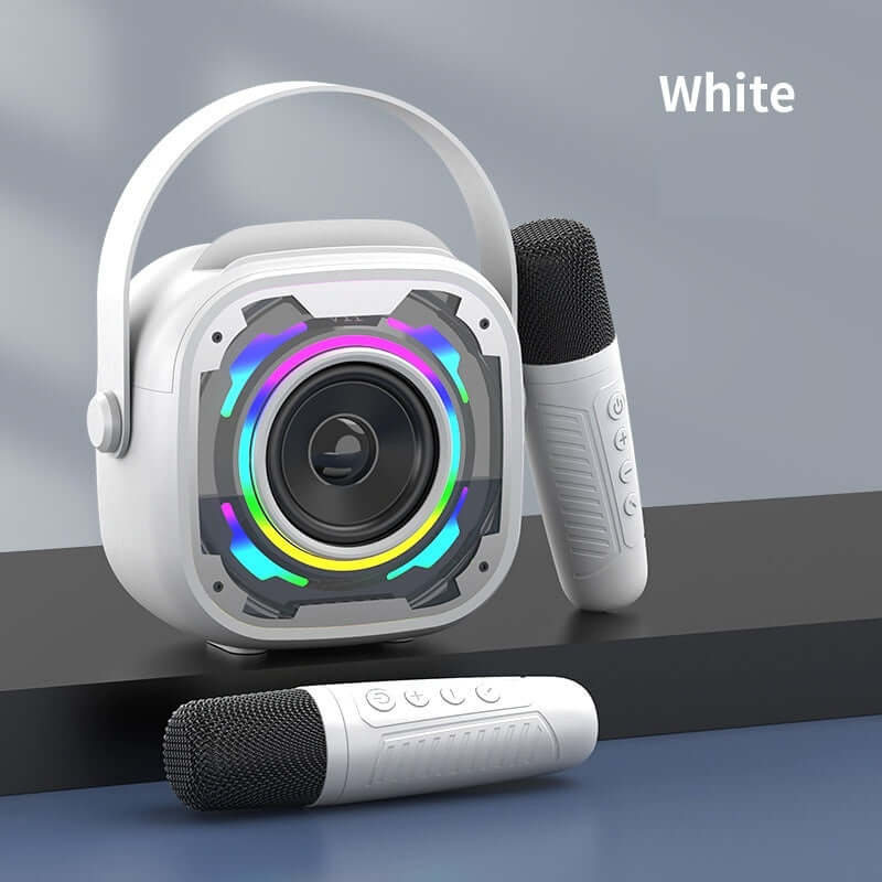 Enceinte Bluetooth Karaoké Rechargeable – Microphone & LED Festives