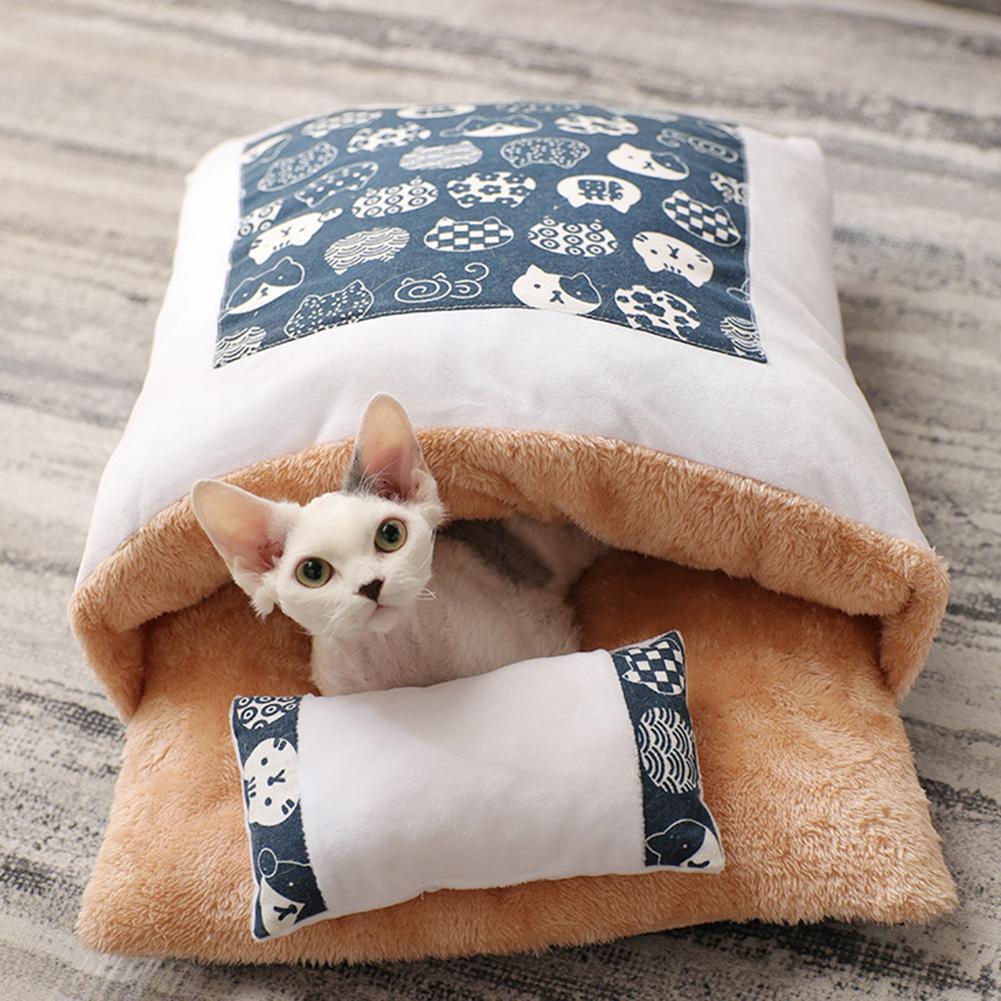 Maison de toilette hivernale pour chat – fermée, chaude, démontable et lavable, coussin intégré