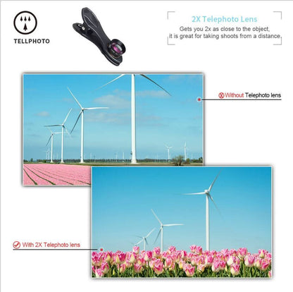 Kit de Lentilles APEXEL Universel 10 en 1 – Fisheye, Grand-Angle, Macro, Filtre CPL, Kaléidoscope