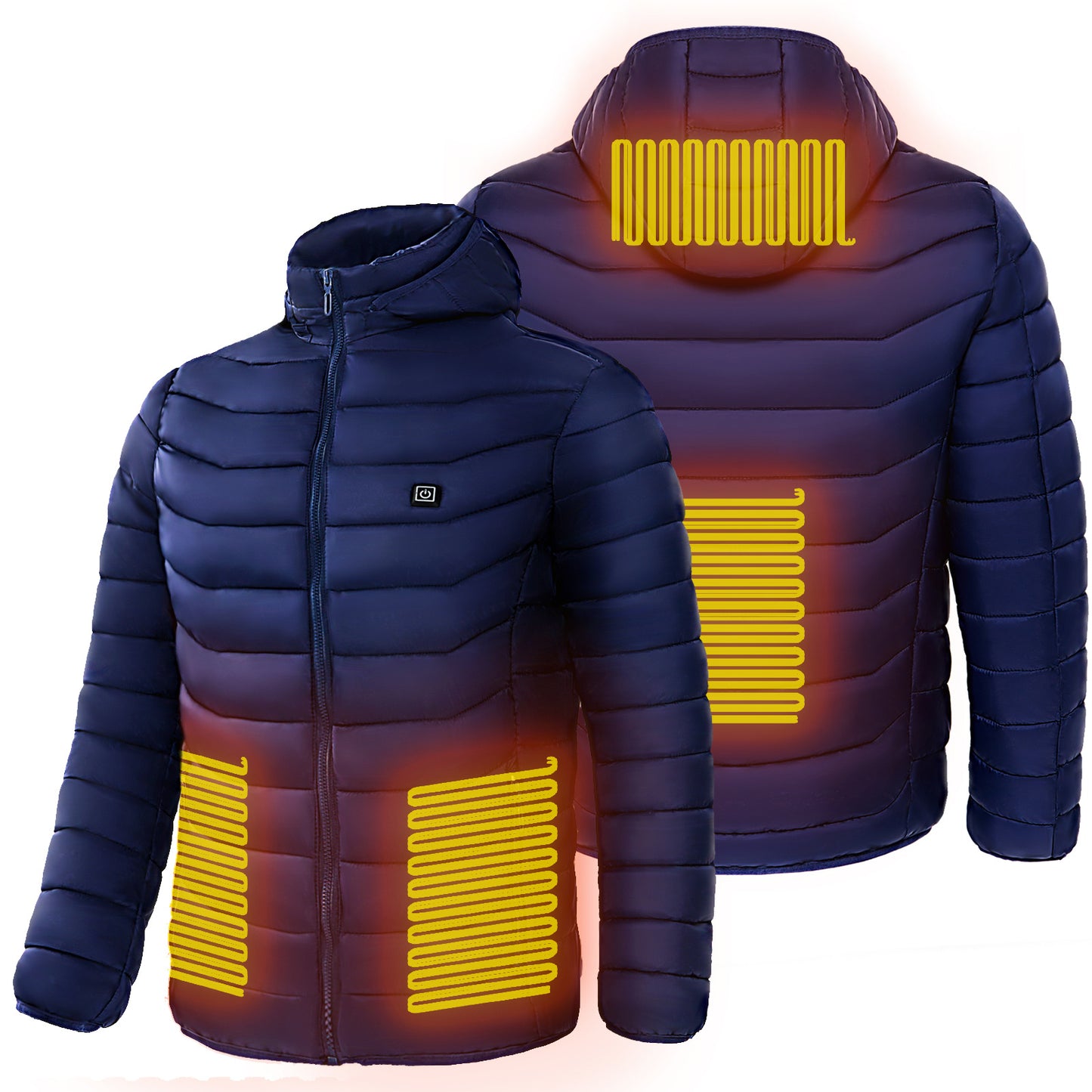 Manteau chauffant électrique homme – doudoune isolée avec capuche coupe-vent