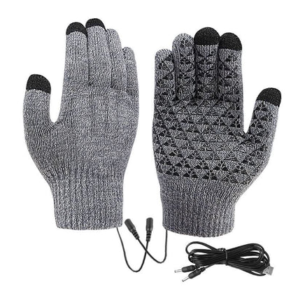 Gants chauffants USB – tricot épaissi thermique, confort hivernal