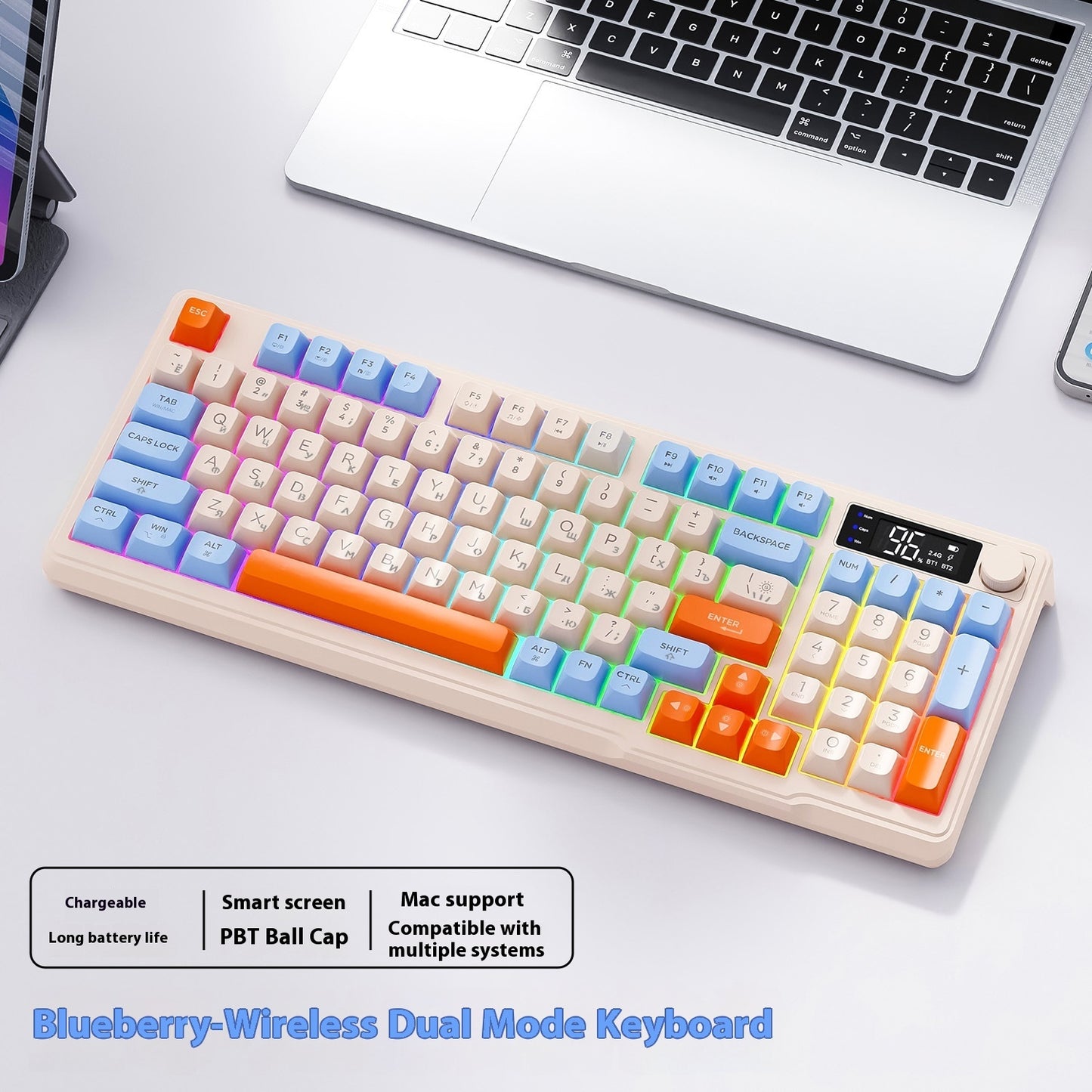 Clavier russe sans fil à double mode
