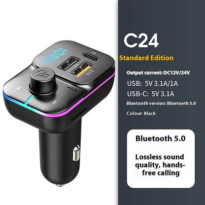 Chargeur Bluetooth voiture – lecteur MP3, double USB, transmetteur FM