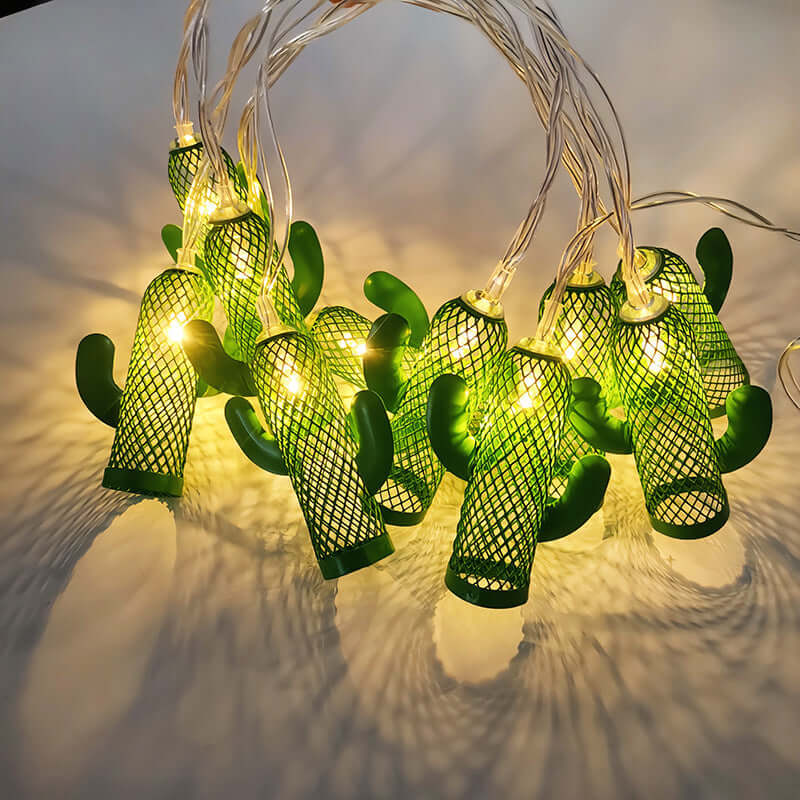 Guirlande lumineuse cactus en fer forgé