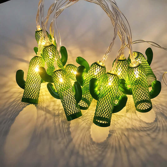 Guirlande lumineuse cactus en fer forgé