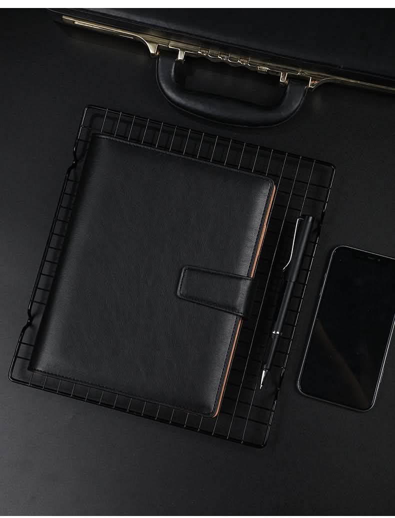 Carnet A5 cuir à boucle – recharge 6 anneaux, fermeture magnétique