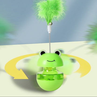 Jouet interactif pour chat – Grenouille culbuto avec balle distributrice de nourriture