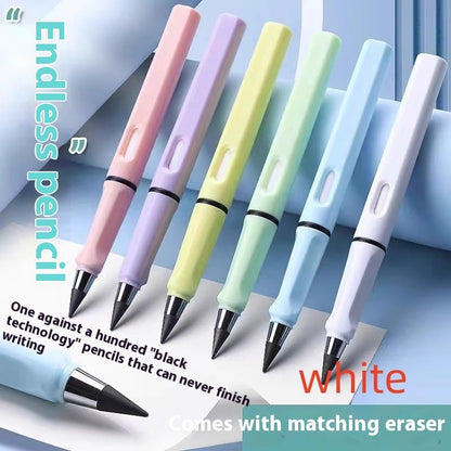 Crayon éternel sans taillage – pointe remplaçable, écriture infinie, 6 couleurs Morandi
